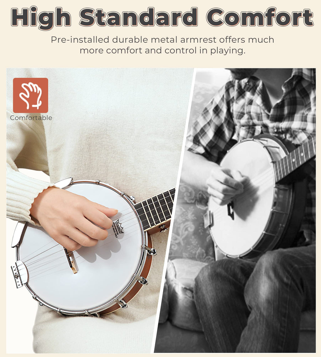 Vangoa Banjo 5 String Full Size Banjos Set with Resonator, Remo Head, Beginner Banjo Kit with Closed Back, Premium Accessories for Adults, Teenager MindFreakArtistry