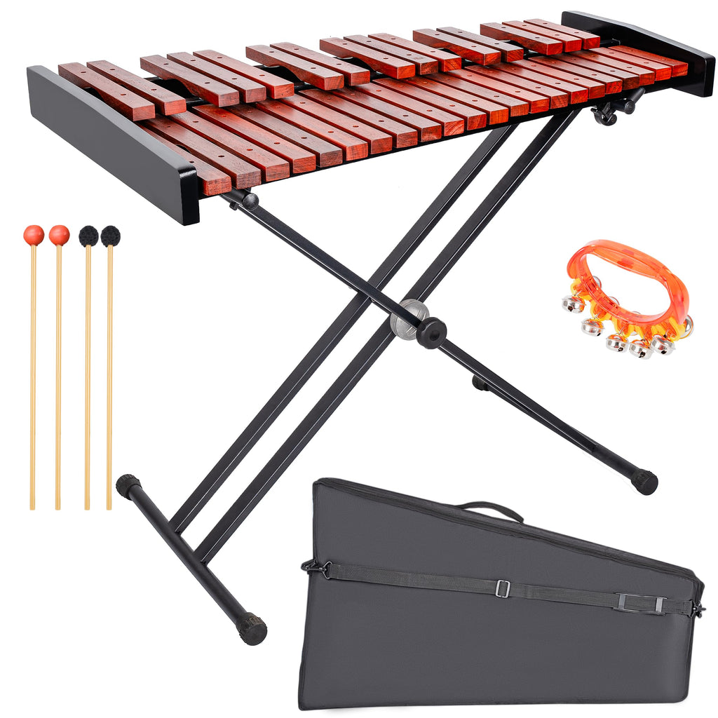 37 Note Xylophone Professional Wooden Glockenspiel Xylophone With Height Adjustable Stand,4 Mallets,Hand Bell and Carry Bag (40.6 inch) MindFreakArtistry