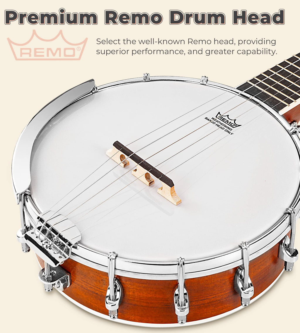 Vangoa Banjo 5 String Full Size Banjos Set with Resonator, Remo Head, Beginner Banjo Kit with Closed Back, Premium Accessories for Adults, Teenager MindFreakArtistry