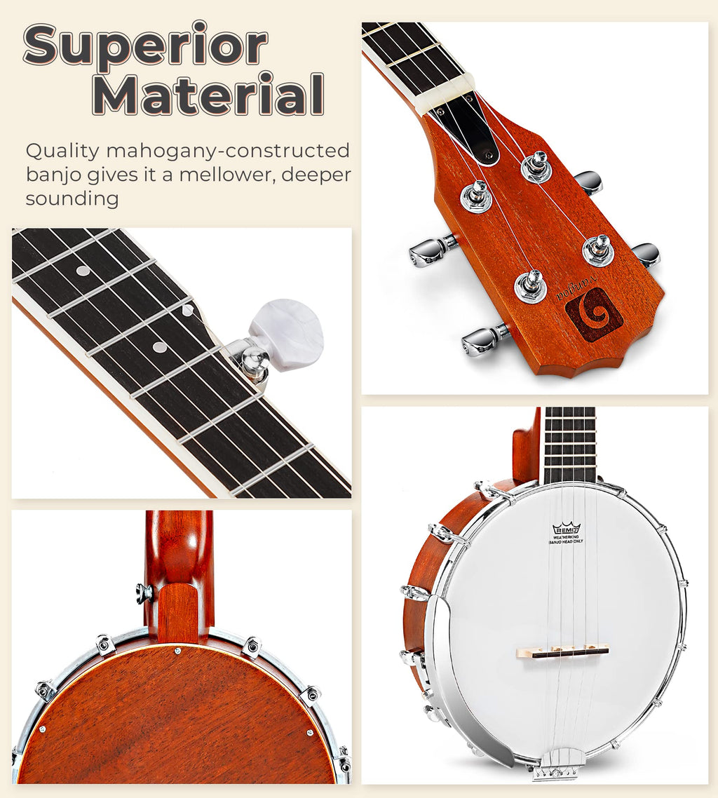 Vangoa Banjo 5 String Full Size Banjos Set with Resonator, Remo Head, Beginner Banjo Kit with Closed Back, Premium Accessories for Adults, Teenager MindFreakArtistry