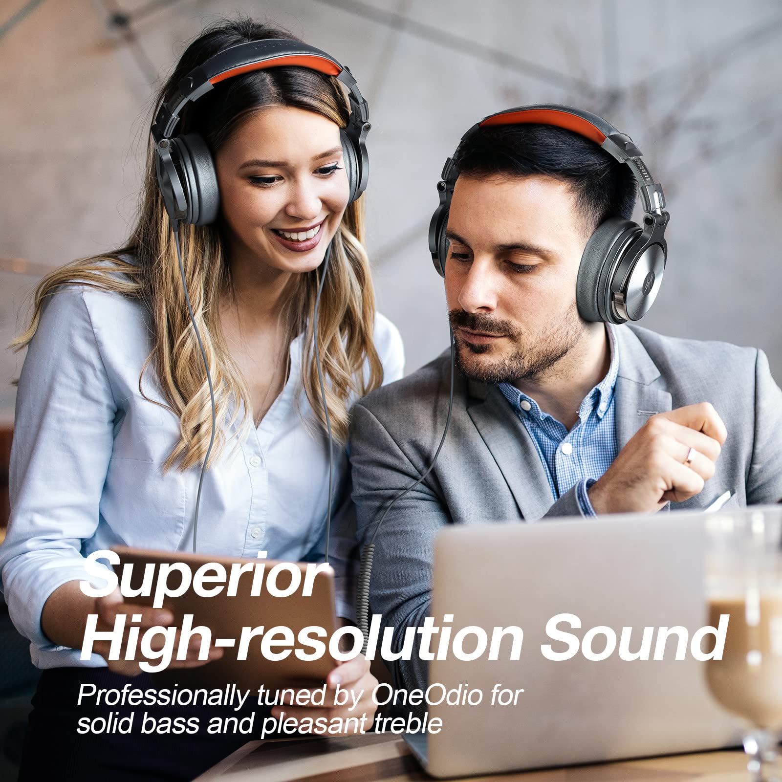 OneOdio Hi-Res Over Ear Headphones for Studio Monitoring and Mixing, Sound Isolation, Protein Leather Earcups, 50mm Driver Unit, Wired Headphones for AMP Guitar Keyboard (Pro-50 Metallic Blue) MindFreakArtistry