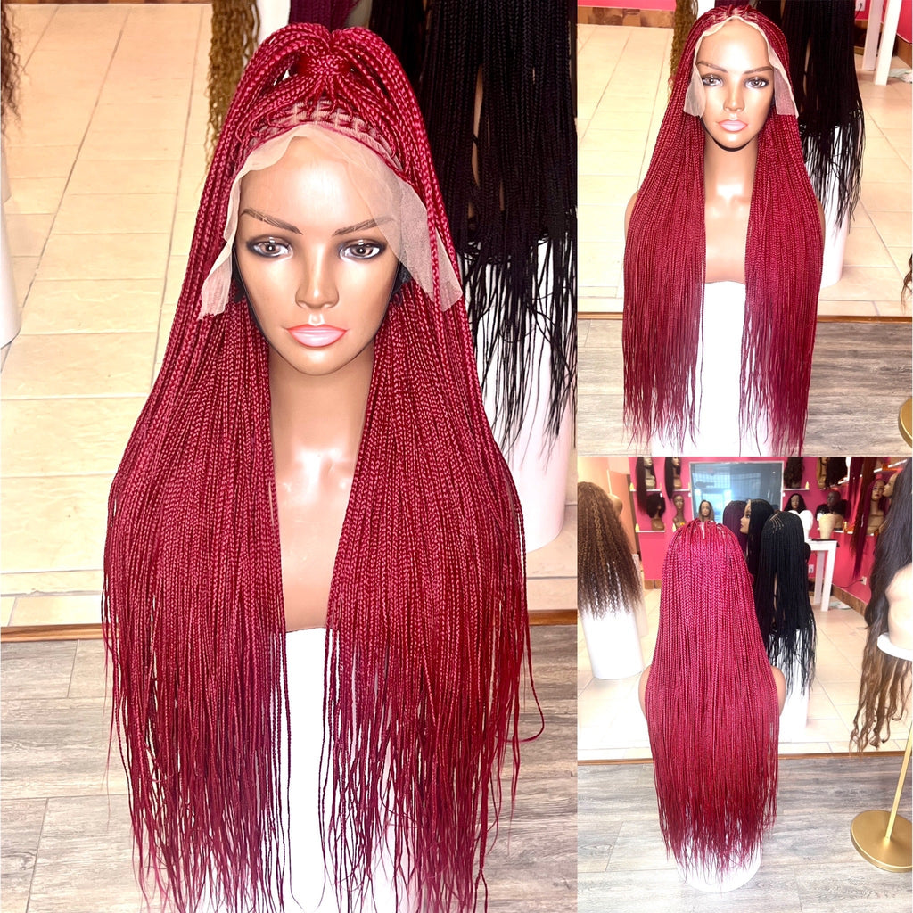 Burgundy Knotless box braided wig HOL stores