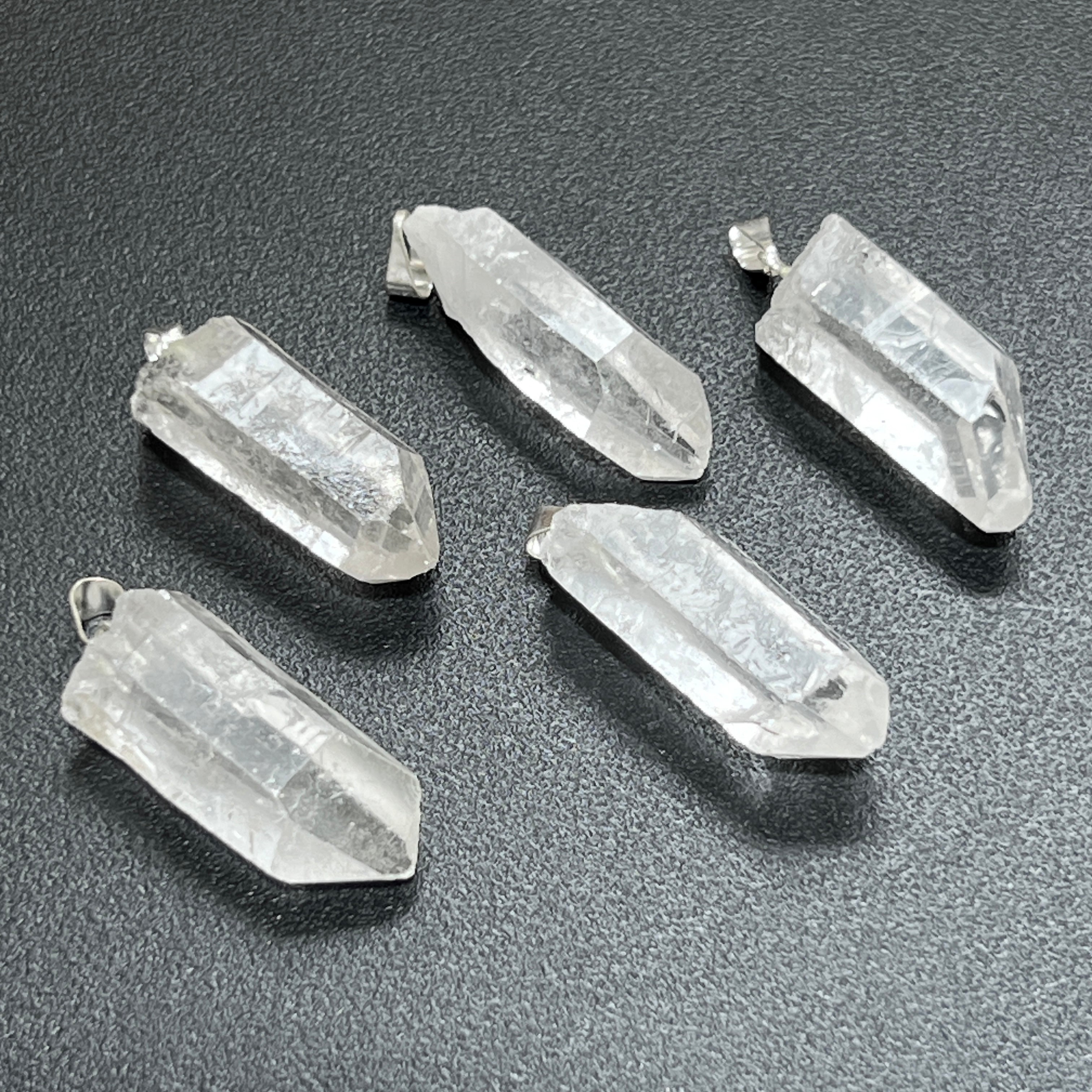 Raw Quartz Crystal Pendant Point Pendant Silver Necklace Charm Gemstone Amazing Crystals