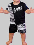 Toddler Boys Gamer Print Round Neck Tee and Shorts Set NicholesGifts