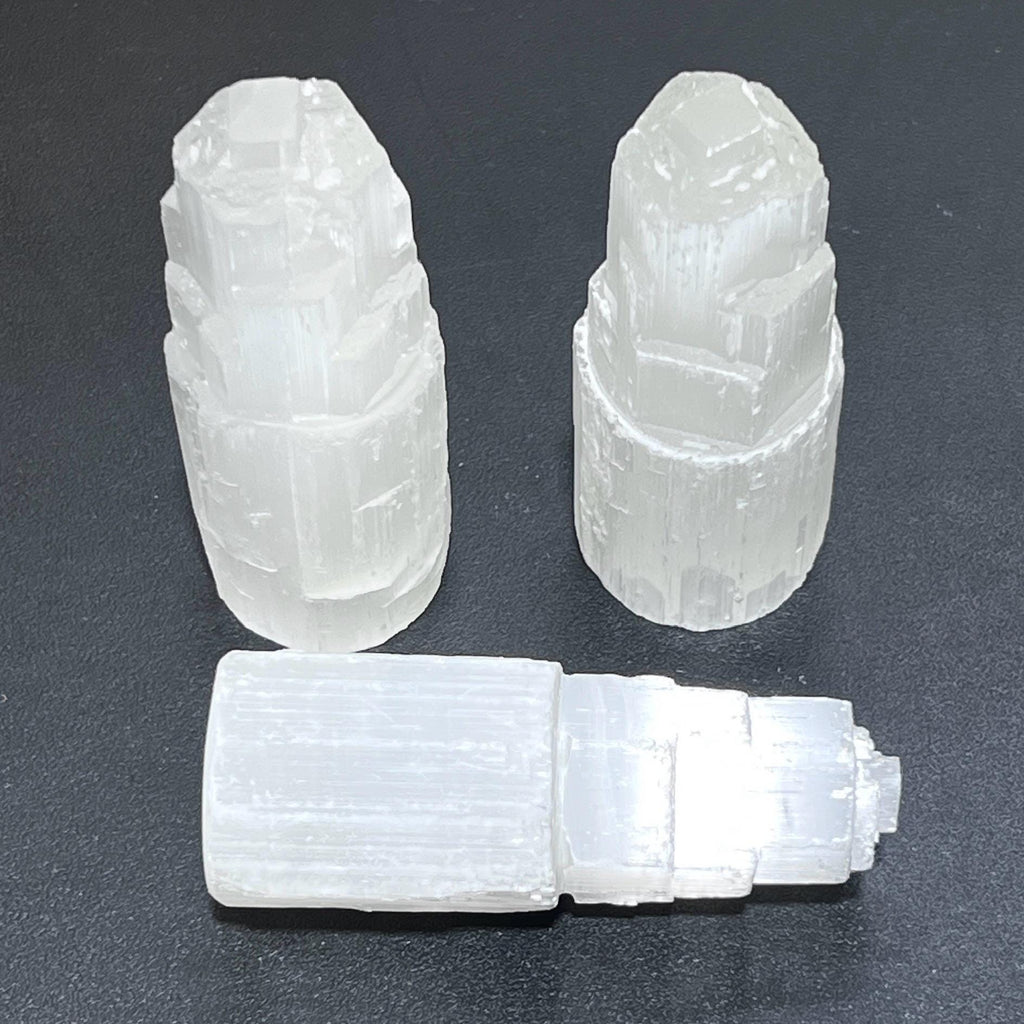 Selenite Satin Spar Crystal Standing Tower Carving (4 Inch) Amazing Crystals