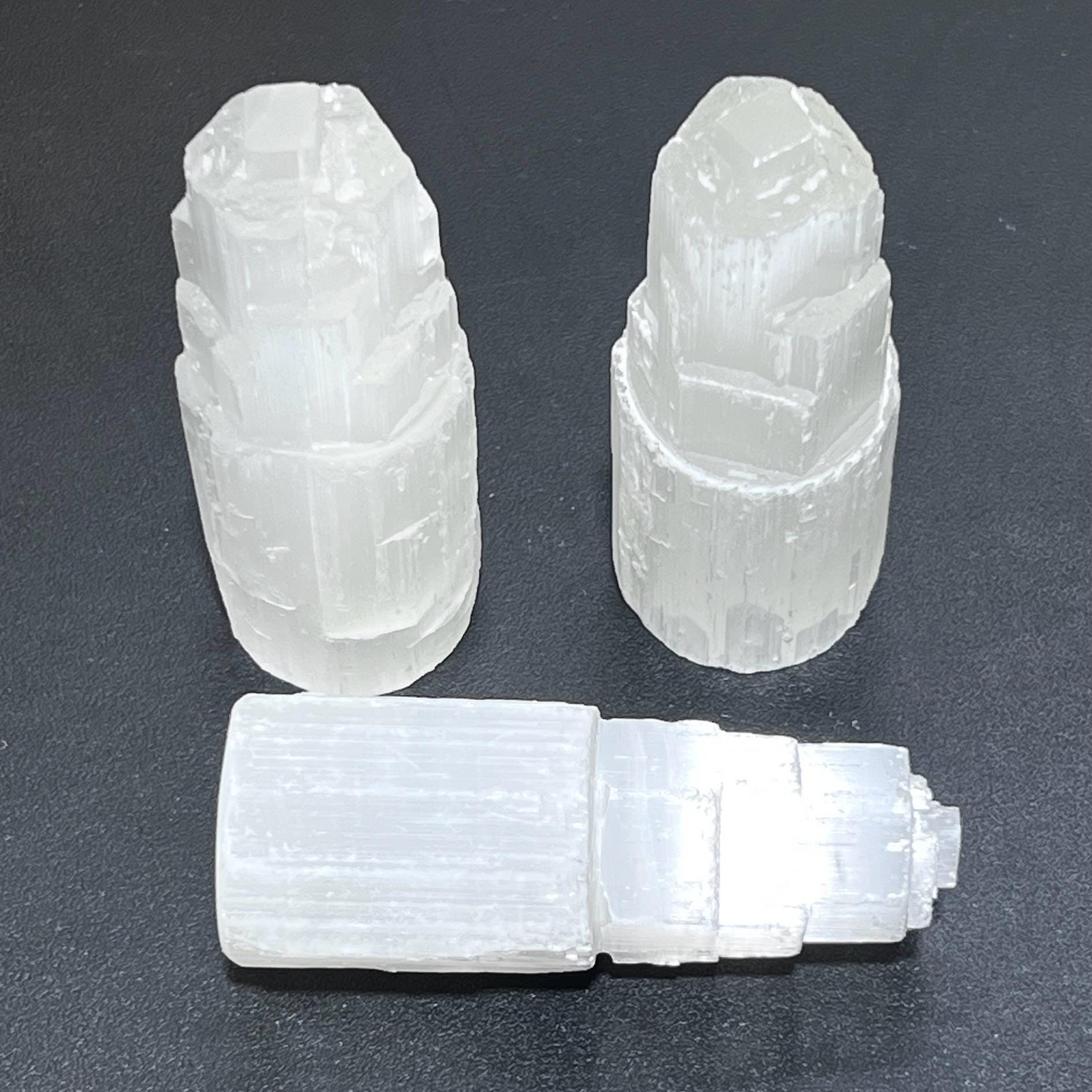Selenite Satin Spar Crystal Standing Tower Carving (4 Inch) Amazing Crystals