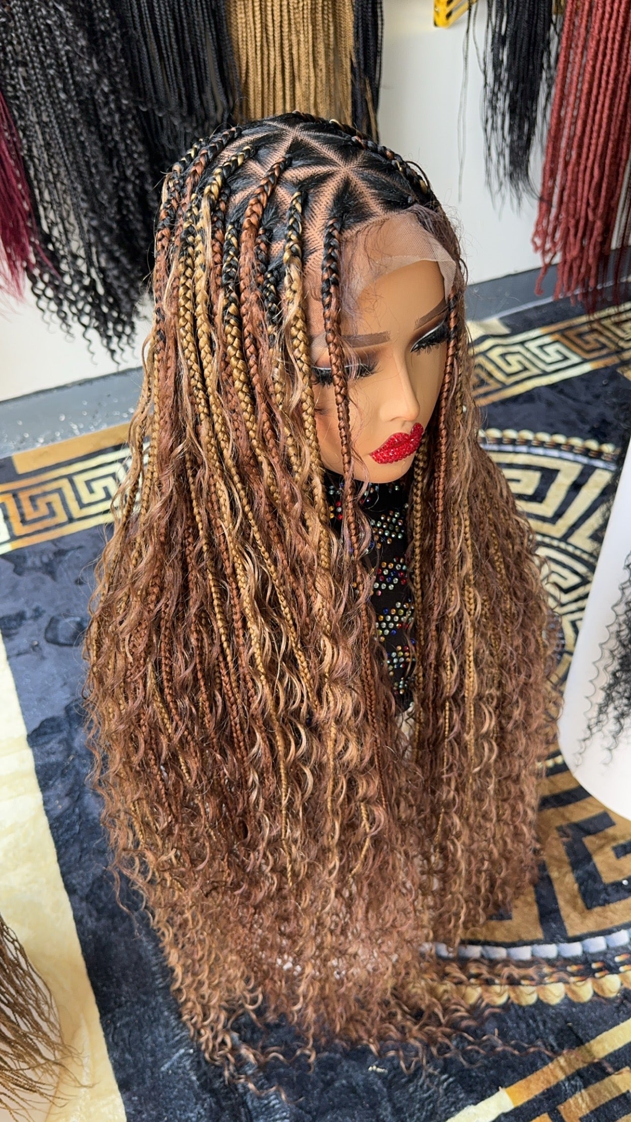 Bobo braids mix color Triangle paths HOL stores