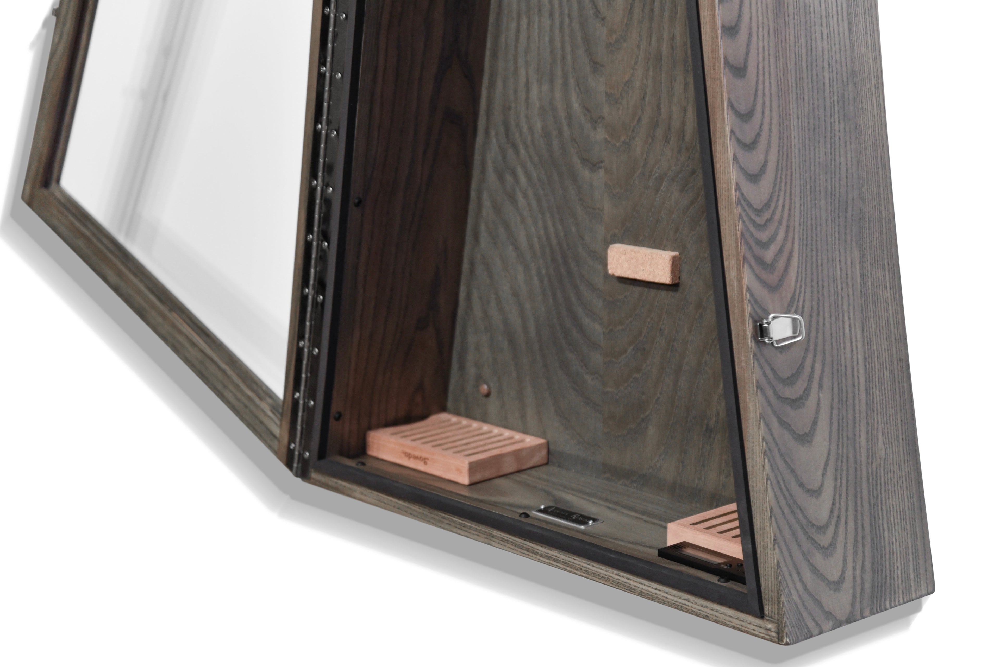 ClimaCase Triangle Humidor - Northern White Ash with Antique Slate Stain Acoustic Remedy Cases