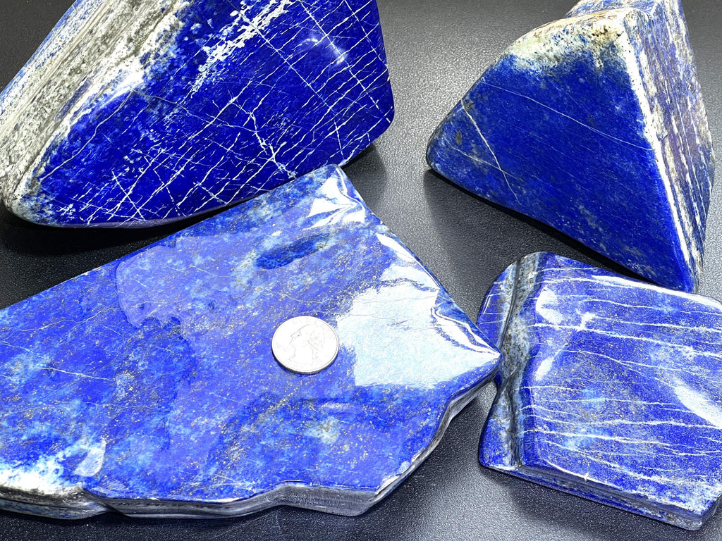 Large Blue Lapis Lazuli Freeform Polished Slab Boulders Carvings Wholesale Amazing Crystals