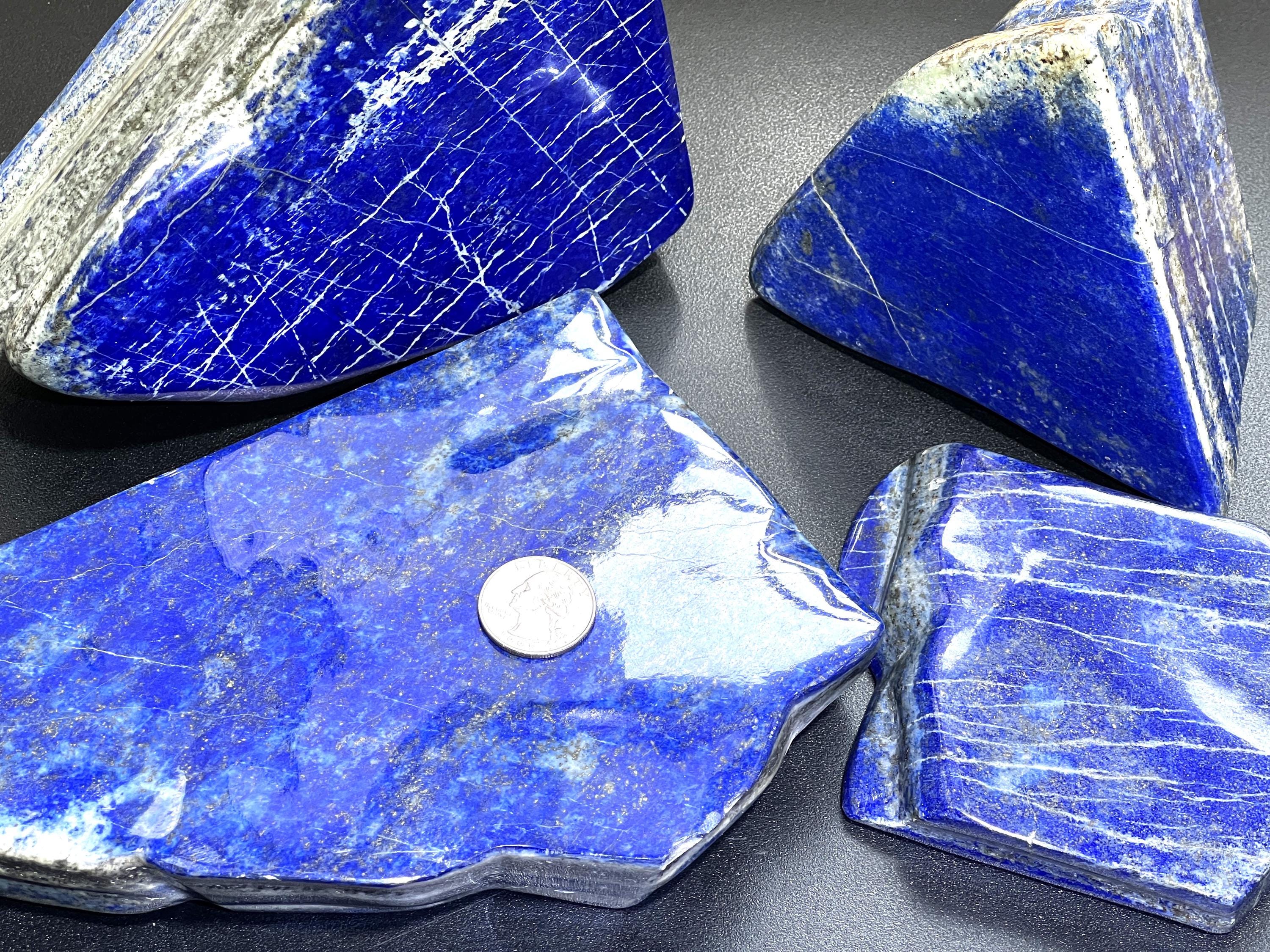 Large Blue Lapis Lazuli Freeform Polished Slab Boulders Carvings Wholesale Amazing Crystals