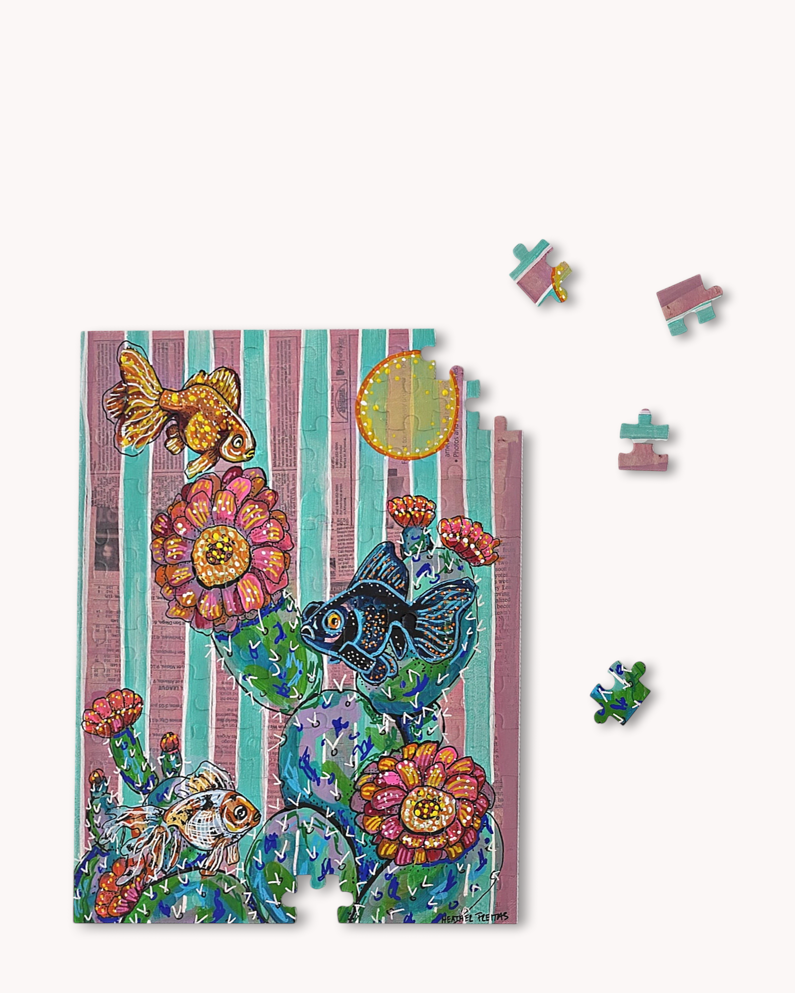 Cactus Goldfish Puzzle ( 120 - 500 Piece ) Heather Freitas