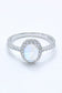 925 Sterling Silver Natural Moonstone Halo Ring