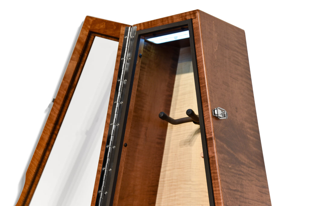 ClimaCase Triangle Humidor - Flamed Maple with Boston Stain and Natural Flamed Maple Back Acoustic Remedy Cases