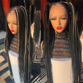 Black knotless braided wig with highlights HOL stores