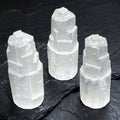 Selenite Satin Spar Crystal Standing Tower Carving (4 Inch) Amazing Crystals