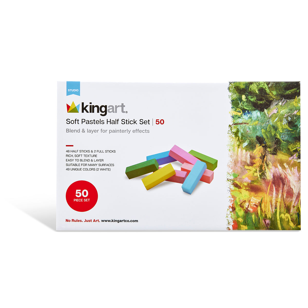Soft Square Pastels Half Sticks 50 pc KINGART