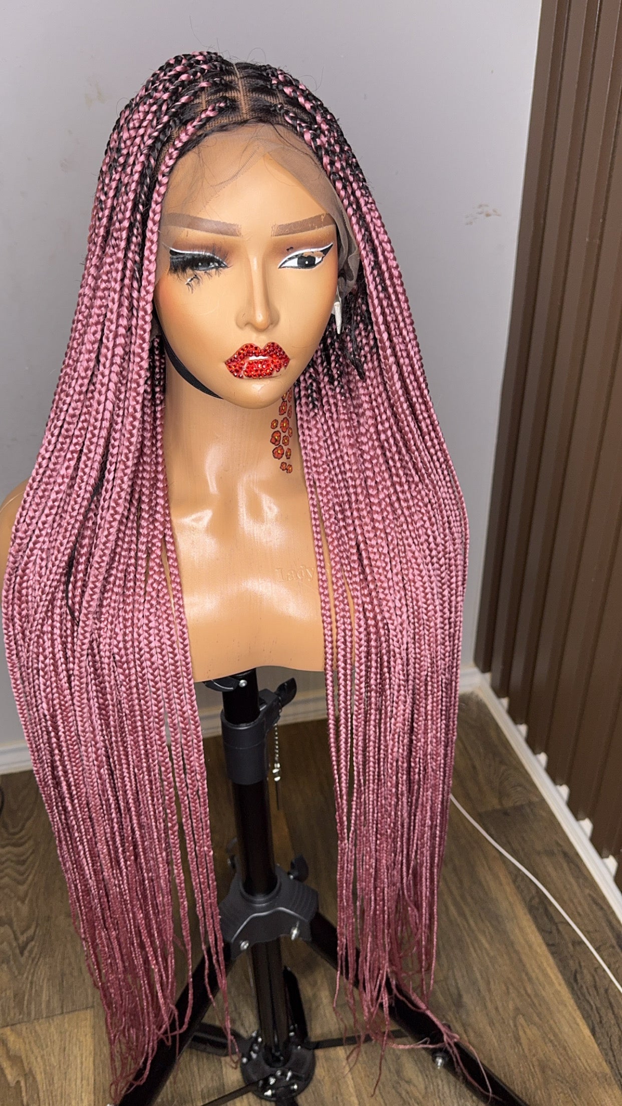 Light pink darkroot knotless braiddd wig HOL stores