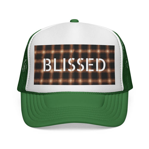 Blissed Plaid Trucker Cap The Vibez Shop