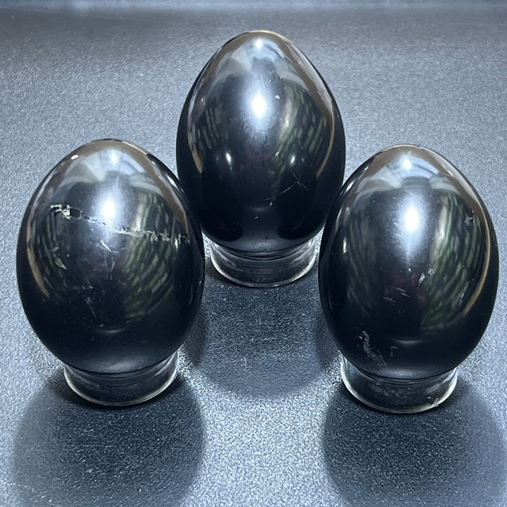 Black Shungite Polished Egg Carving Wholesale Amazing Crystals