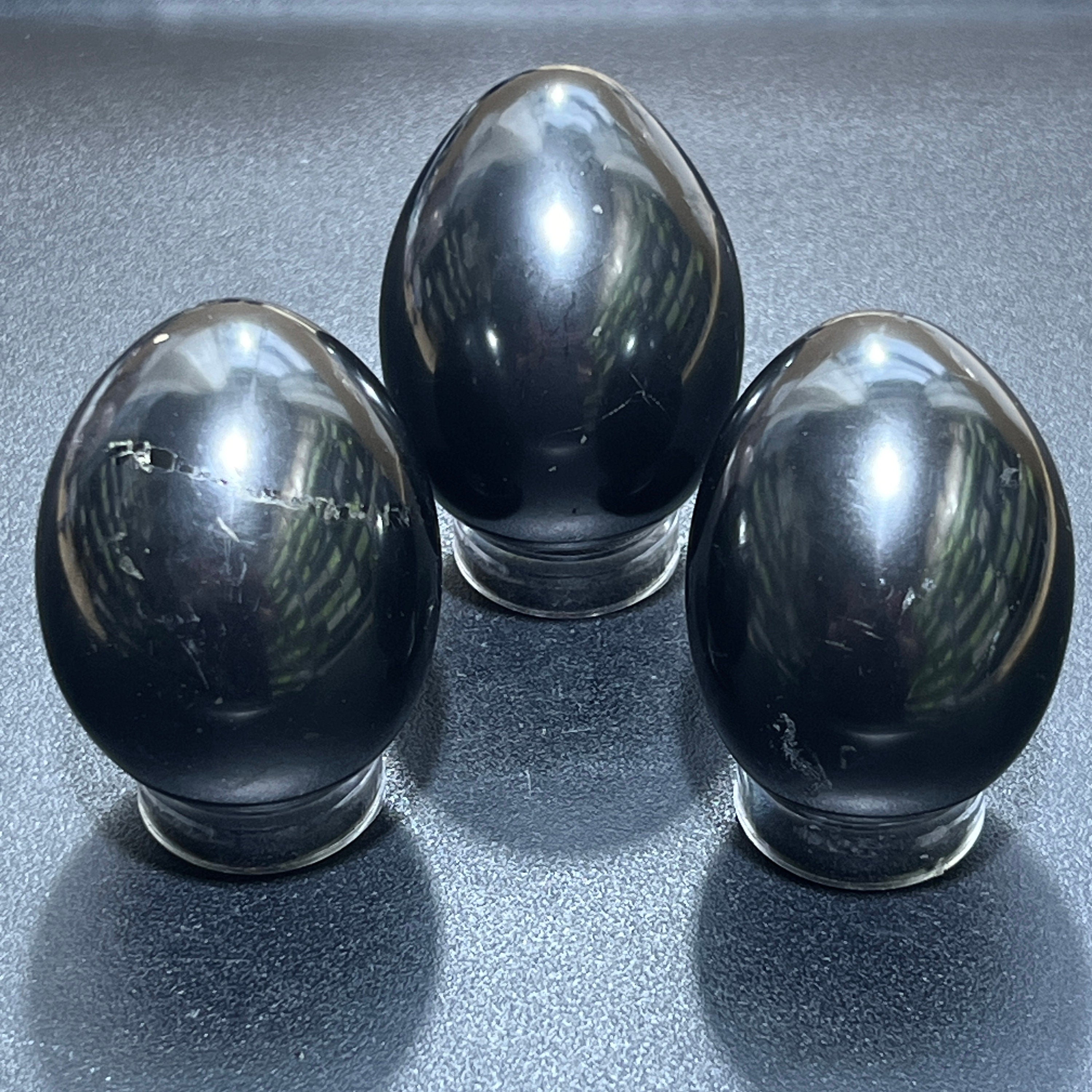 Black Shungite Polished Egg Carving Wholesale Amazing Crystals