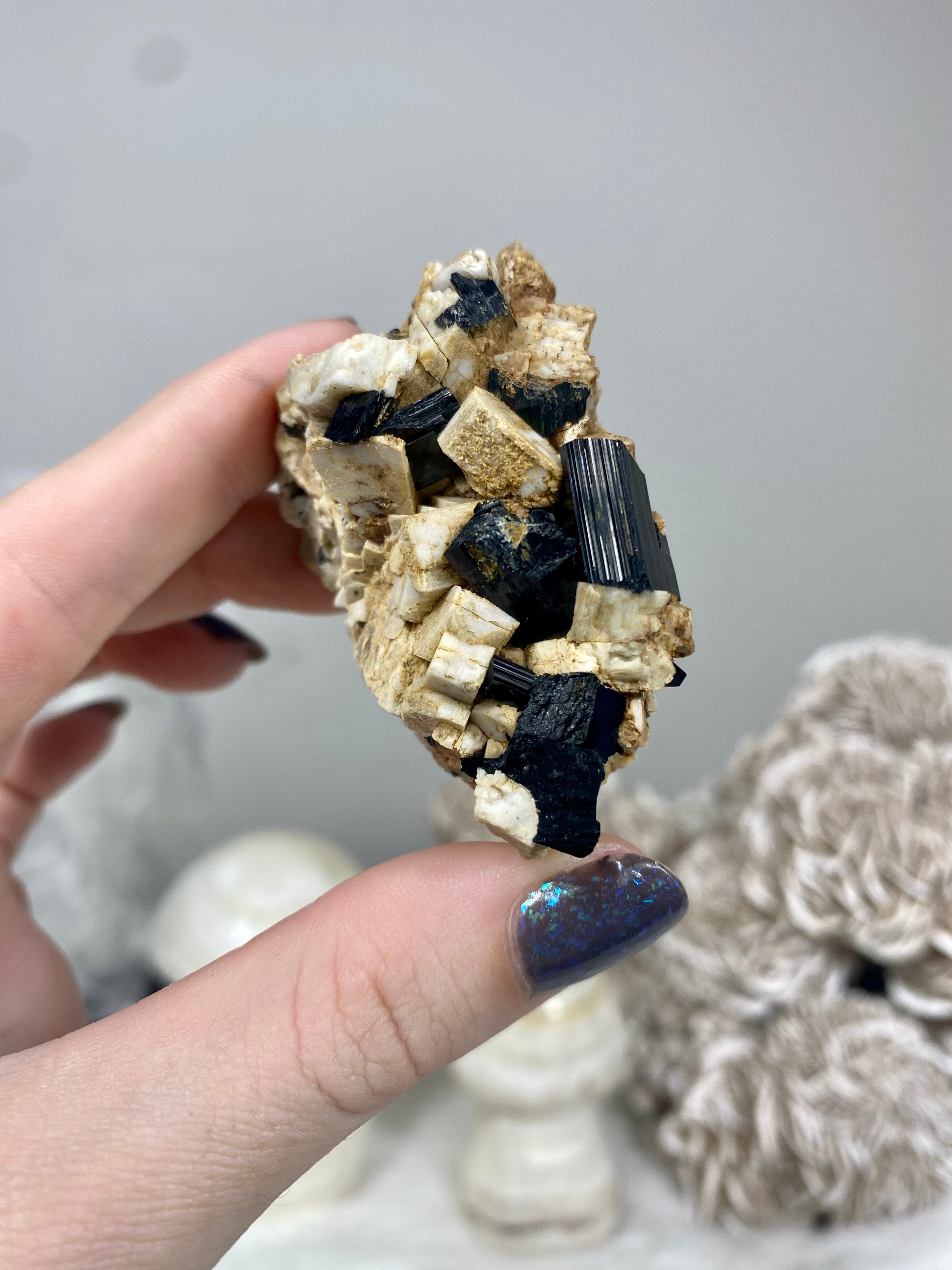 Mixed Raw Specimen from Malawi | Feldspar, Aegirine, Smoky Quartz Curious Muse Crystals
