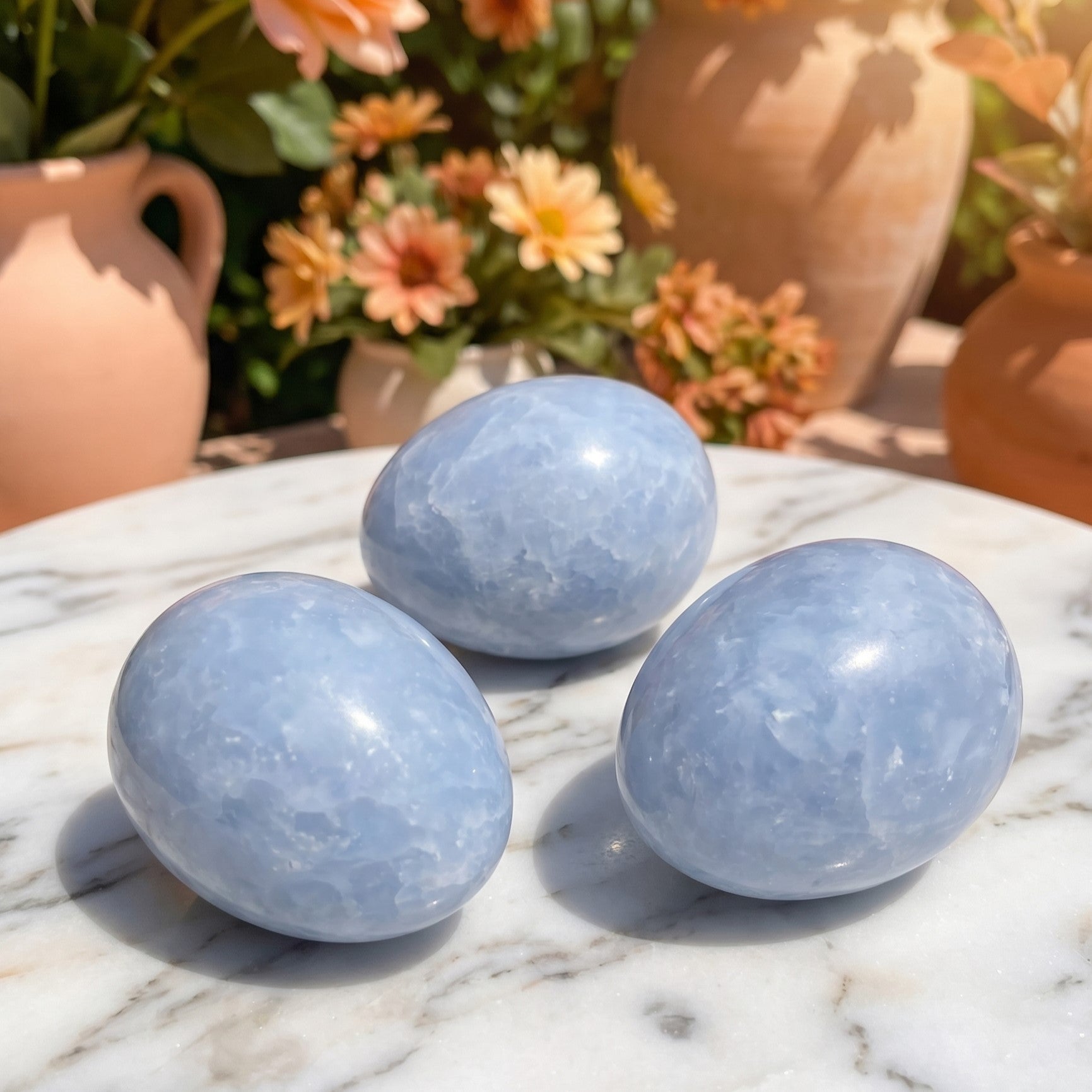 Blue Calcite Crystal Egg Carving Amazing Crystals