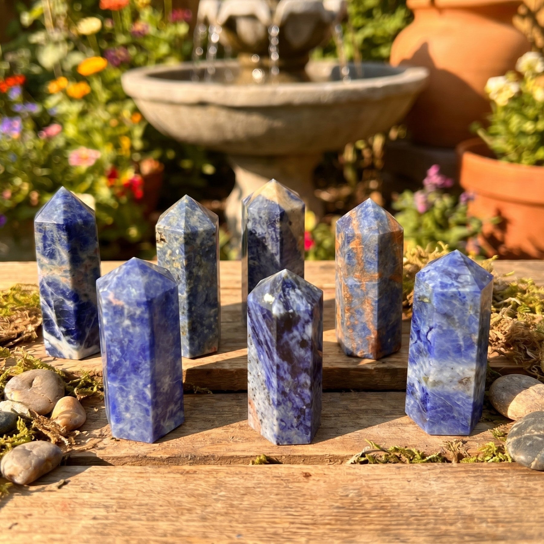 Blue Sodalite Crystal Point Tower Obelisk Carving Amazing Crystals