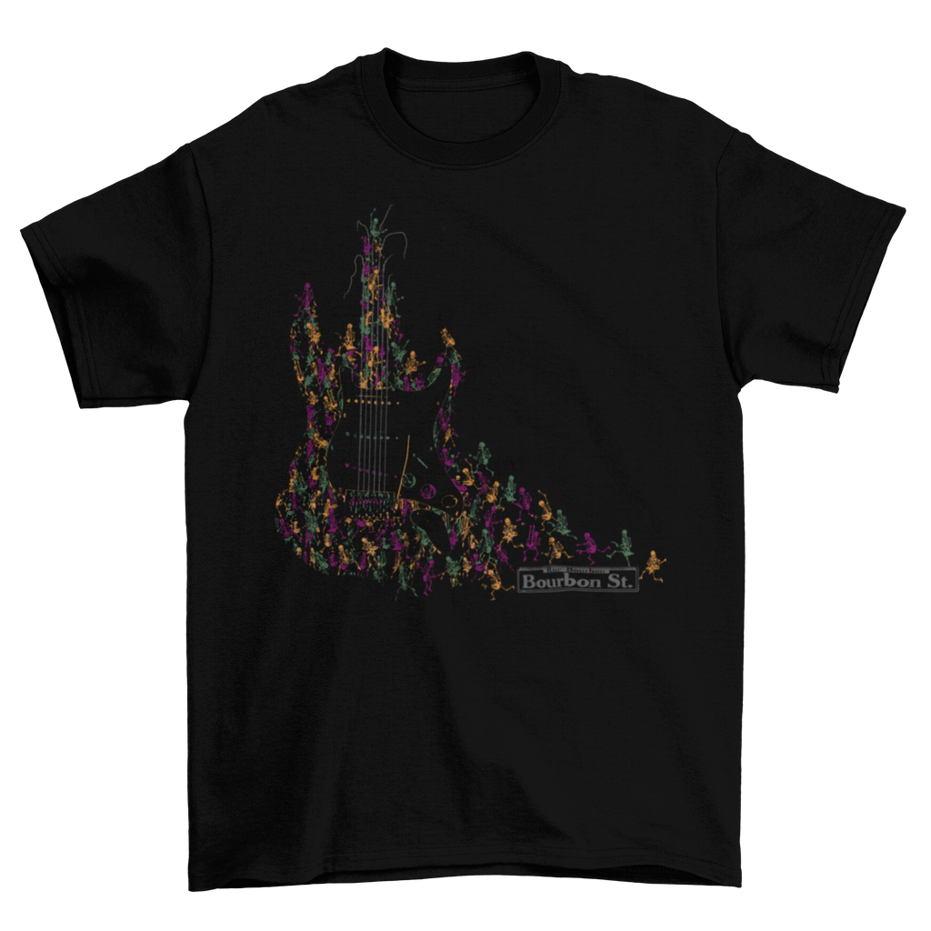 Bourbon St Skeleton Guitar T-Shirt Taboo