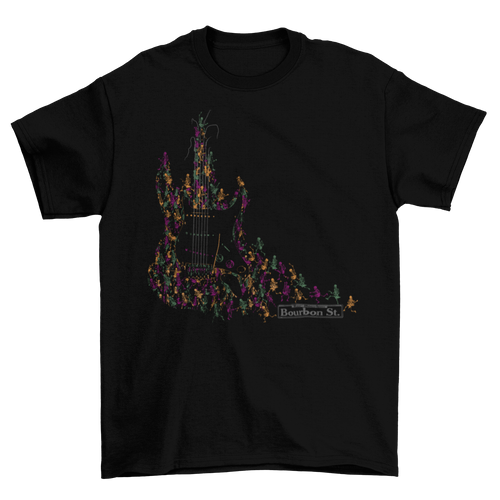 Bourbon St Skeleton Guitar T-Shirt Taboo