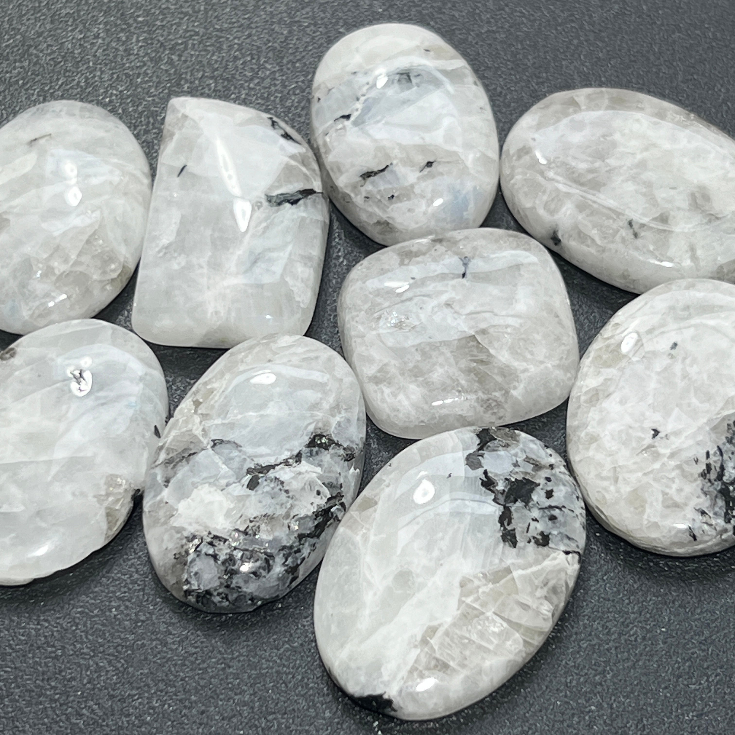 Moonstone Cabochons 100 Grams (8 to 12 pcs) Bulk Wholesale Polished Stones Natural Gemstones Healing Crystals And Stones Amazing Crystals