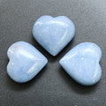 Blue Angelite Crystal Puffy Heart Carving Amazing Crystals