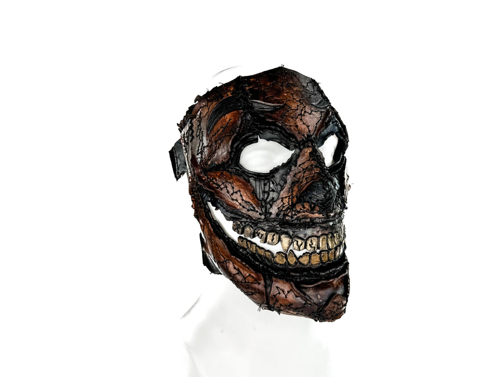 Genuine Leather Mask - GigaMyme Leatherface Edition - Handmade Mime Full Face Cover for Halloween, Performance or Cosplay Costume Rockwell Masks