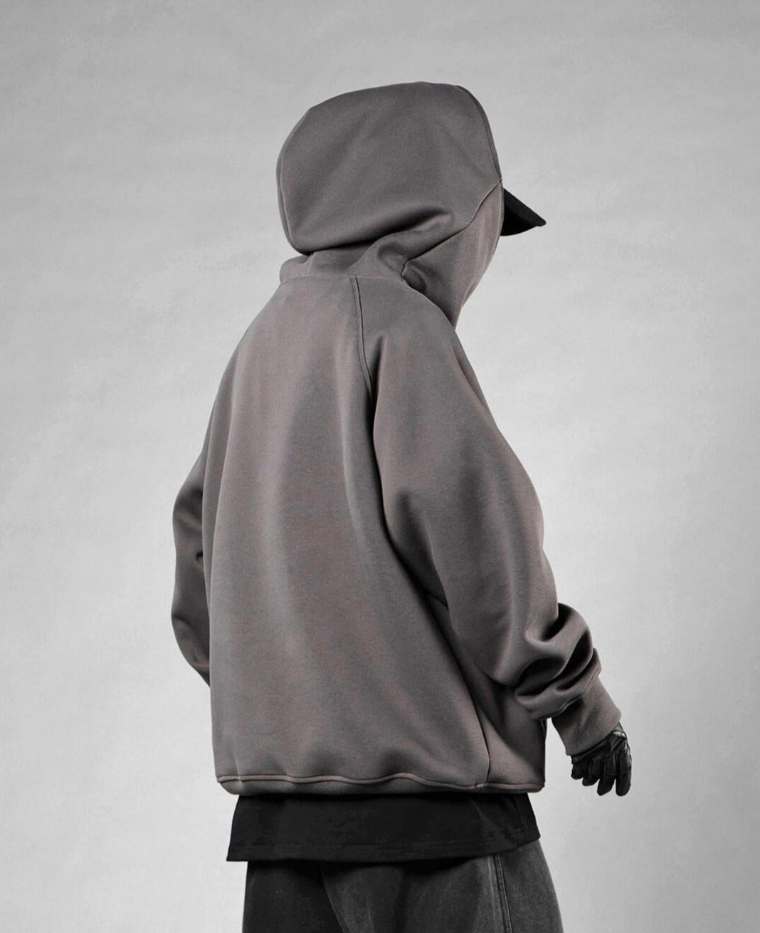 HiH38 Grey Layered Hoodie Niepce