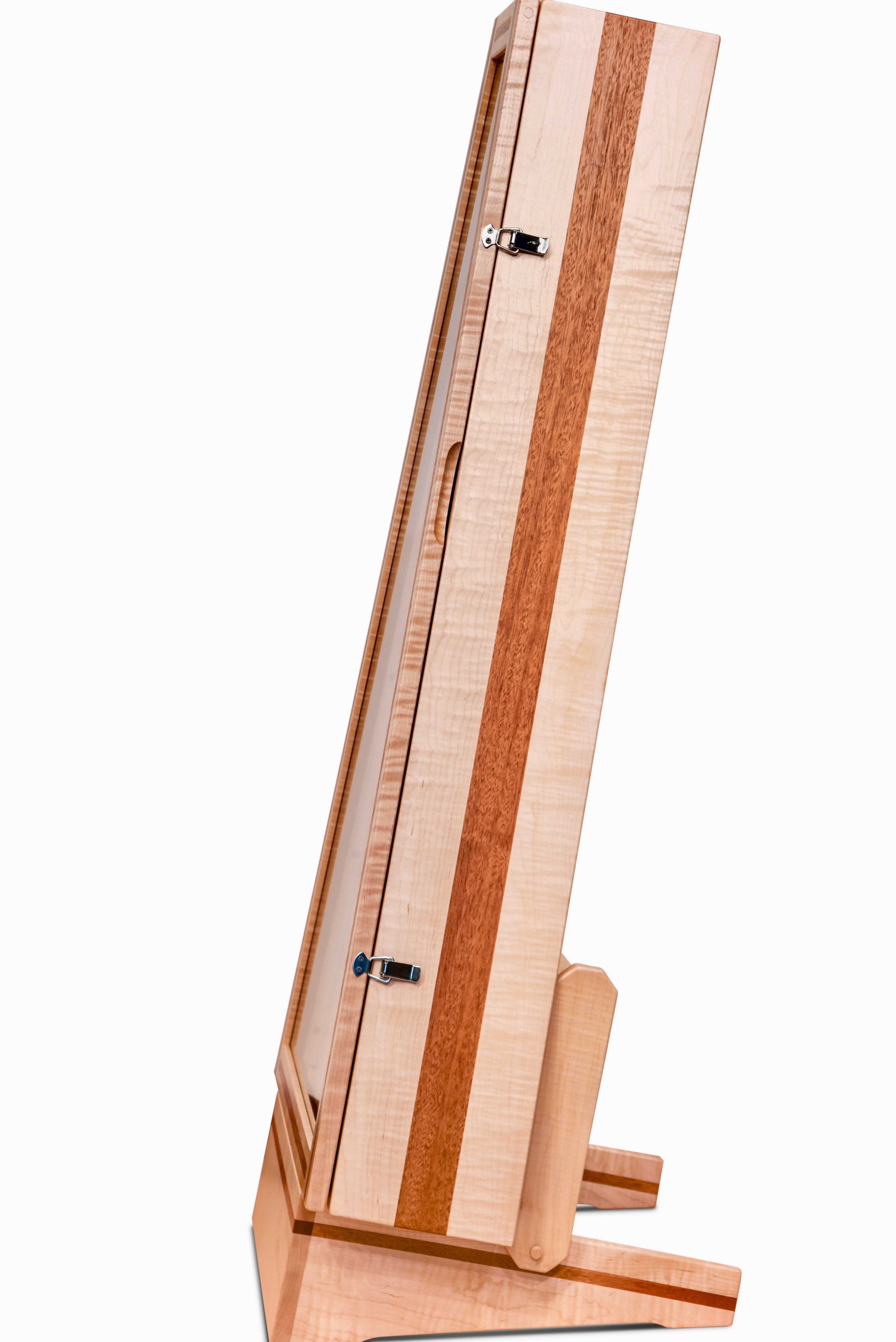 ClimaStand Triangle Humidor with Base - Flamed Maple with Mahogany Acoustic Remedy Cases