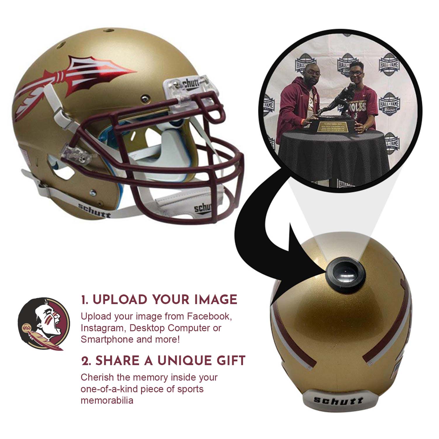 Florida State Seminoles College Football Collectible Mini Helmet - Picture Inside - FANZ Collectibles Fanz Collectibles