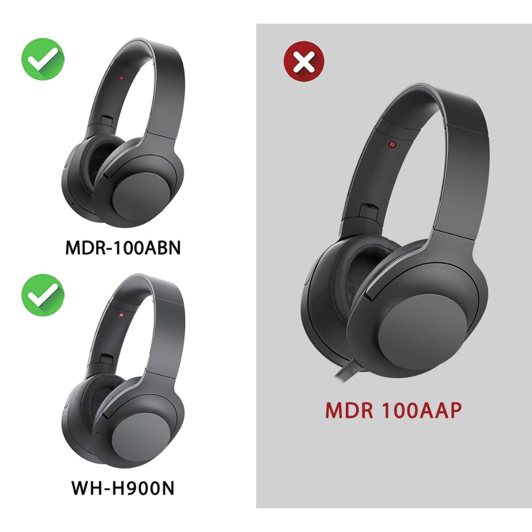 CS Replacement Ear Pad Cushions for Sony MDR-100ABN WH-H900N Headphones CentralSound