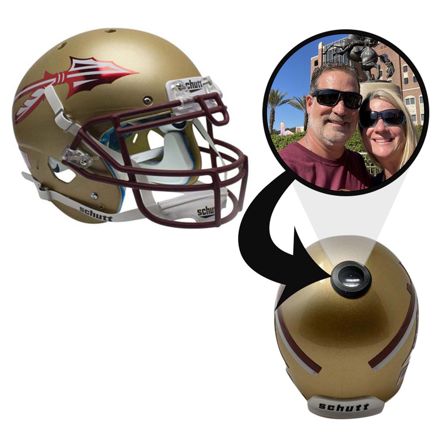 Florida State Seminoles College Football Collectible Mini Helmet - Picture Inside - FANZ Collectibles Fanz Collectibles