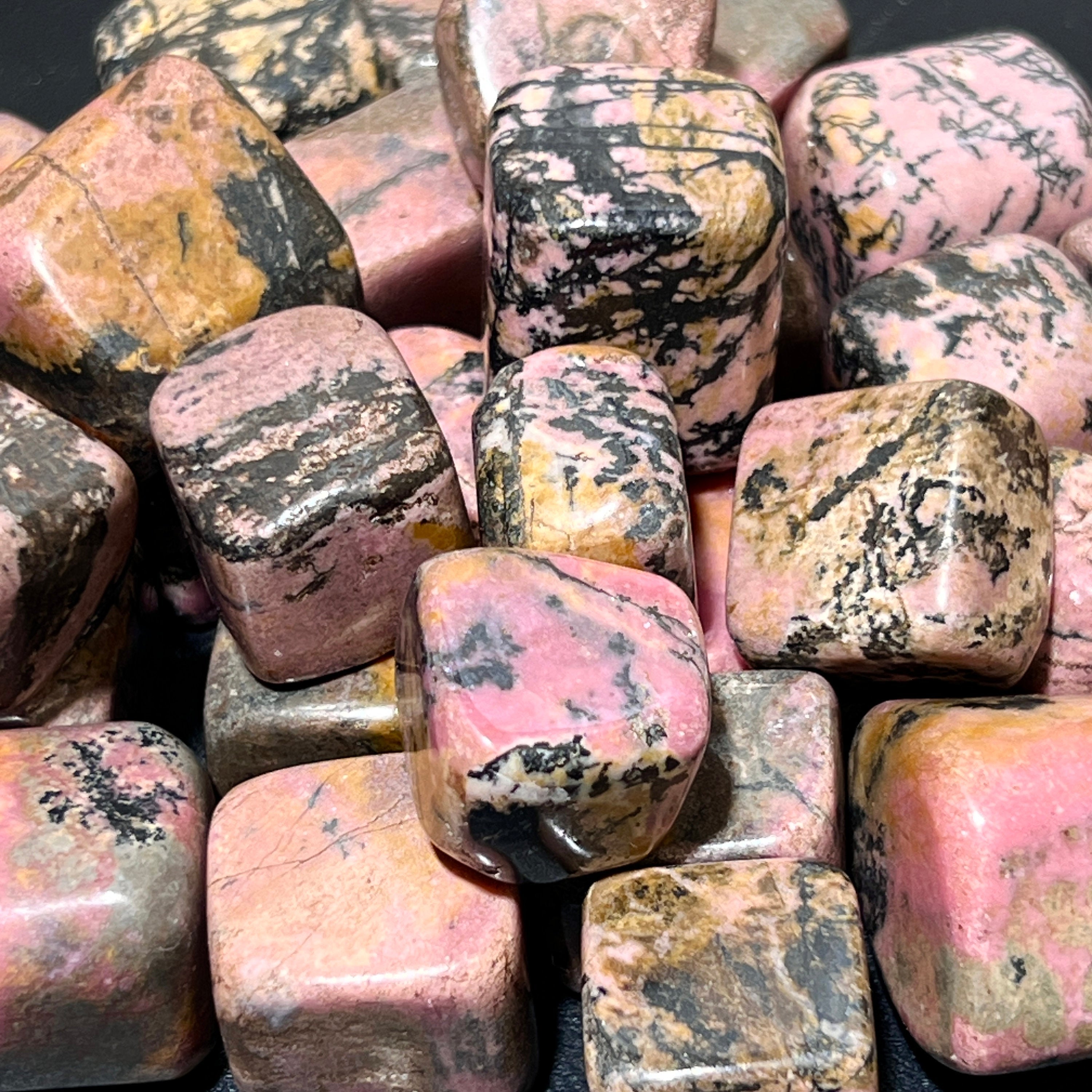 Pink Rhodonite Tumbled Stones (By The Piece or Pound) Wholesale Amazing Crystals