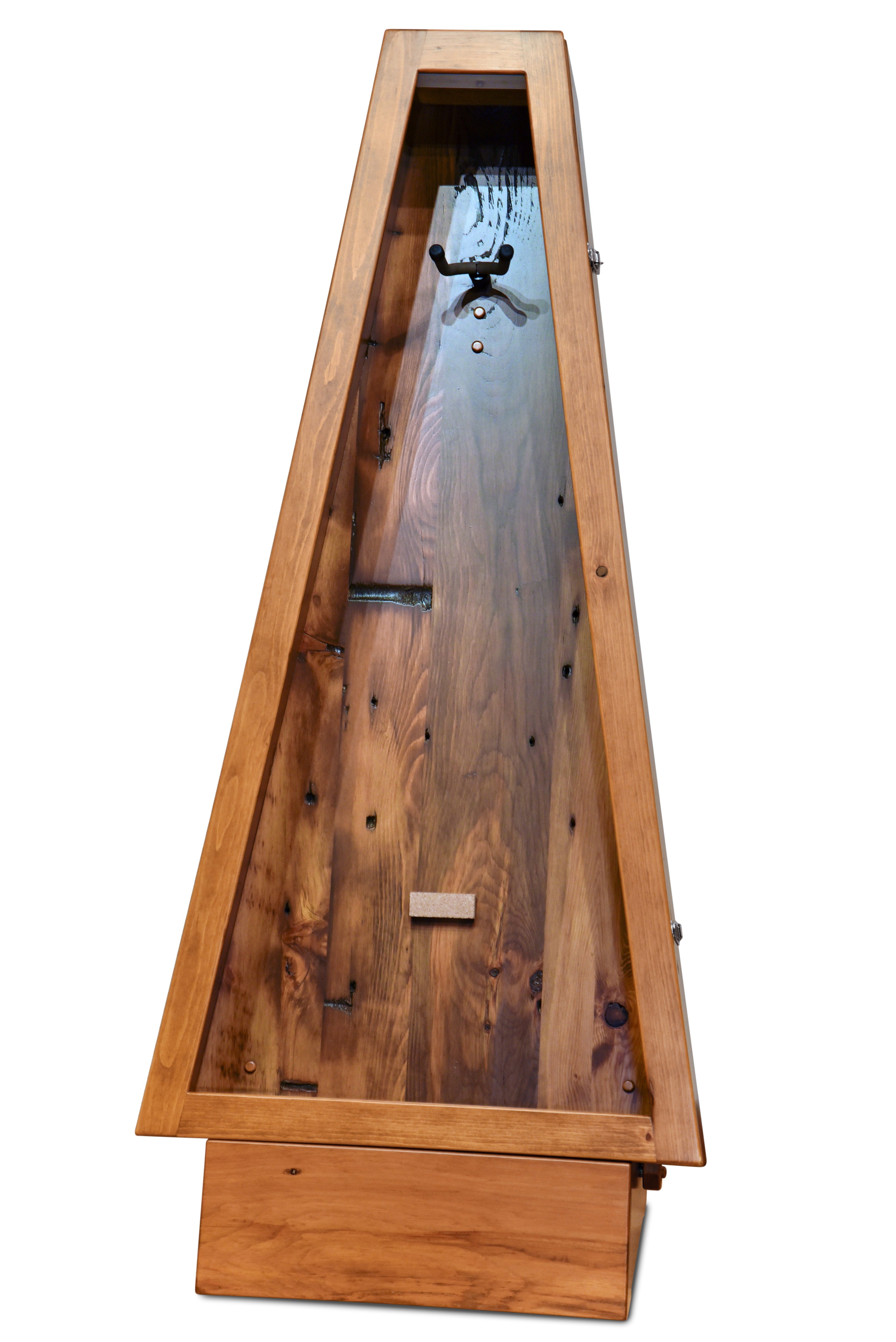 ClimaStand Triangle Humidor with Base - 300 Year Old Reclaimed Wood with Sealy Stain Acoustic Remedy Cases
