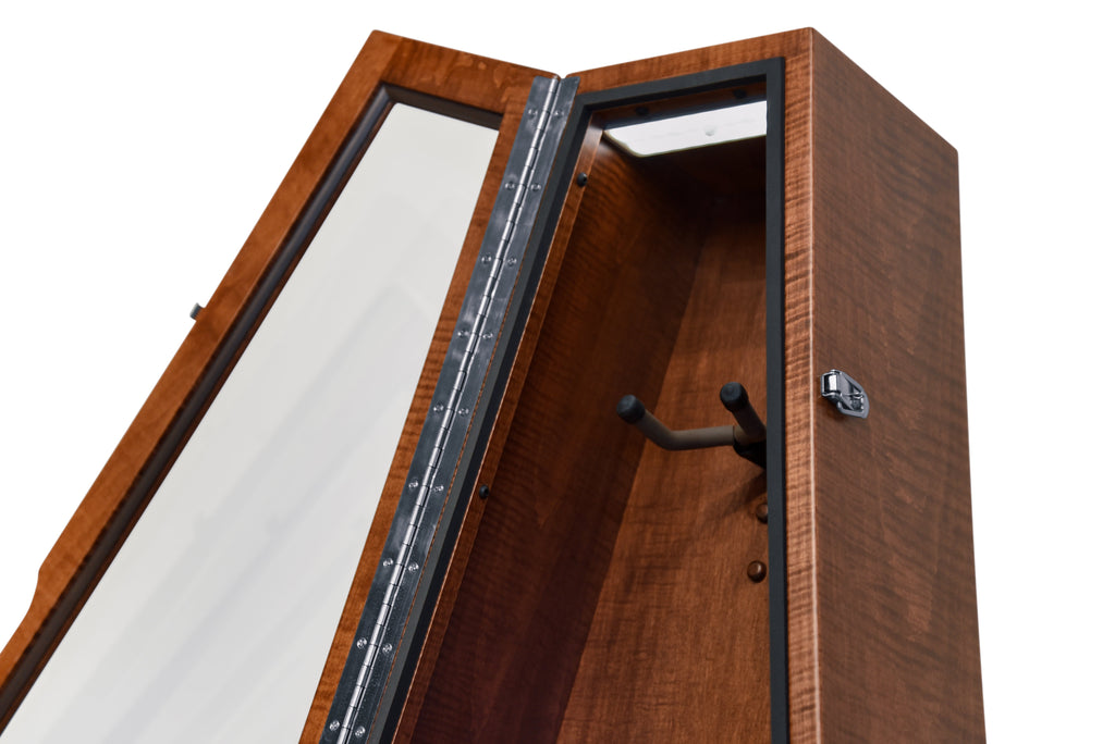ClimaStand Triangle Humidor with Base - Flame maple with Acres Stain Acoustic Remedy Cases