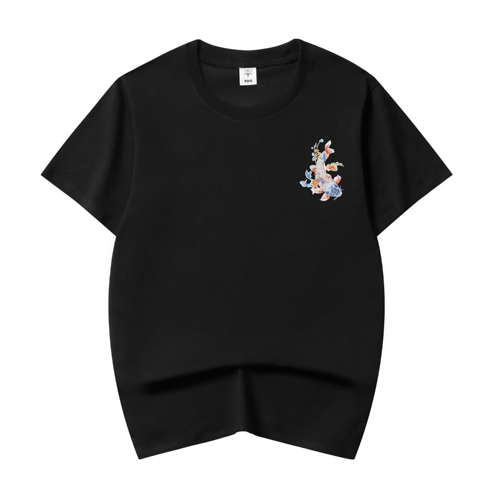 ET515 Rainbow Koi Fish Embroidered Tee Niepce