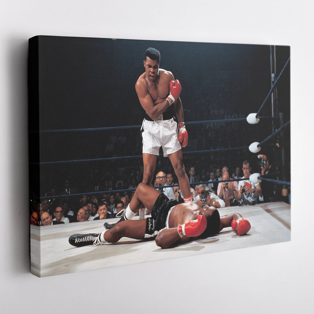 Muhammad Ali vs Sonny Liston Canvas – Phantom Punch Boxing Wall Art CanvasBlackArt