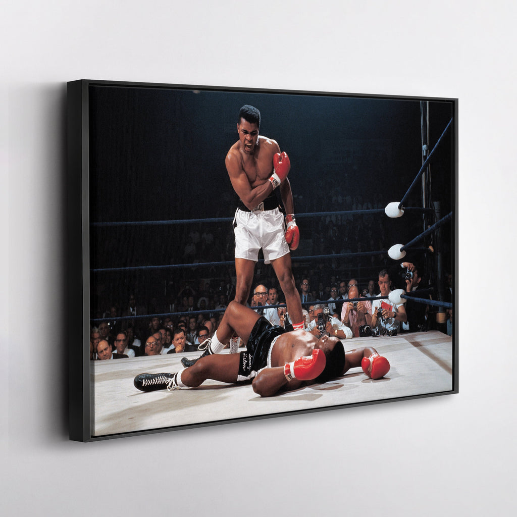 Muhammad Ali vs Sonny Liston Canvas – Phantom Punch Boxing Wall Art CanvasBlackArt