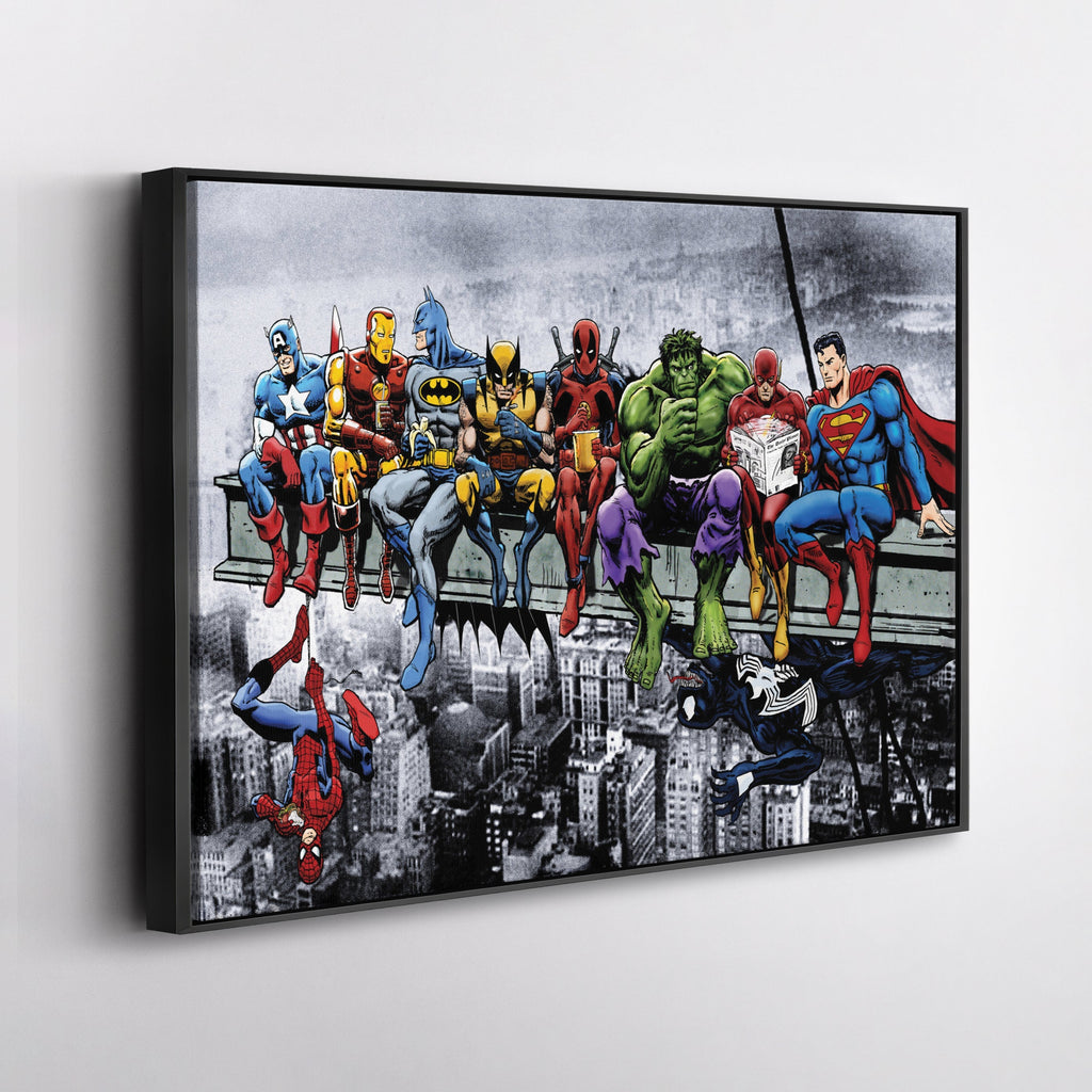 Superheroes Skyscraper Canvas – Marvel & DC Wall Art for Kids CanvasBlackArt