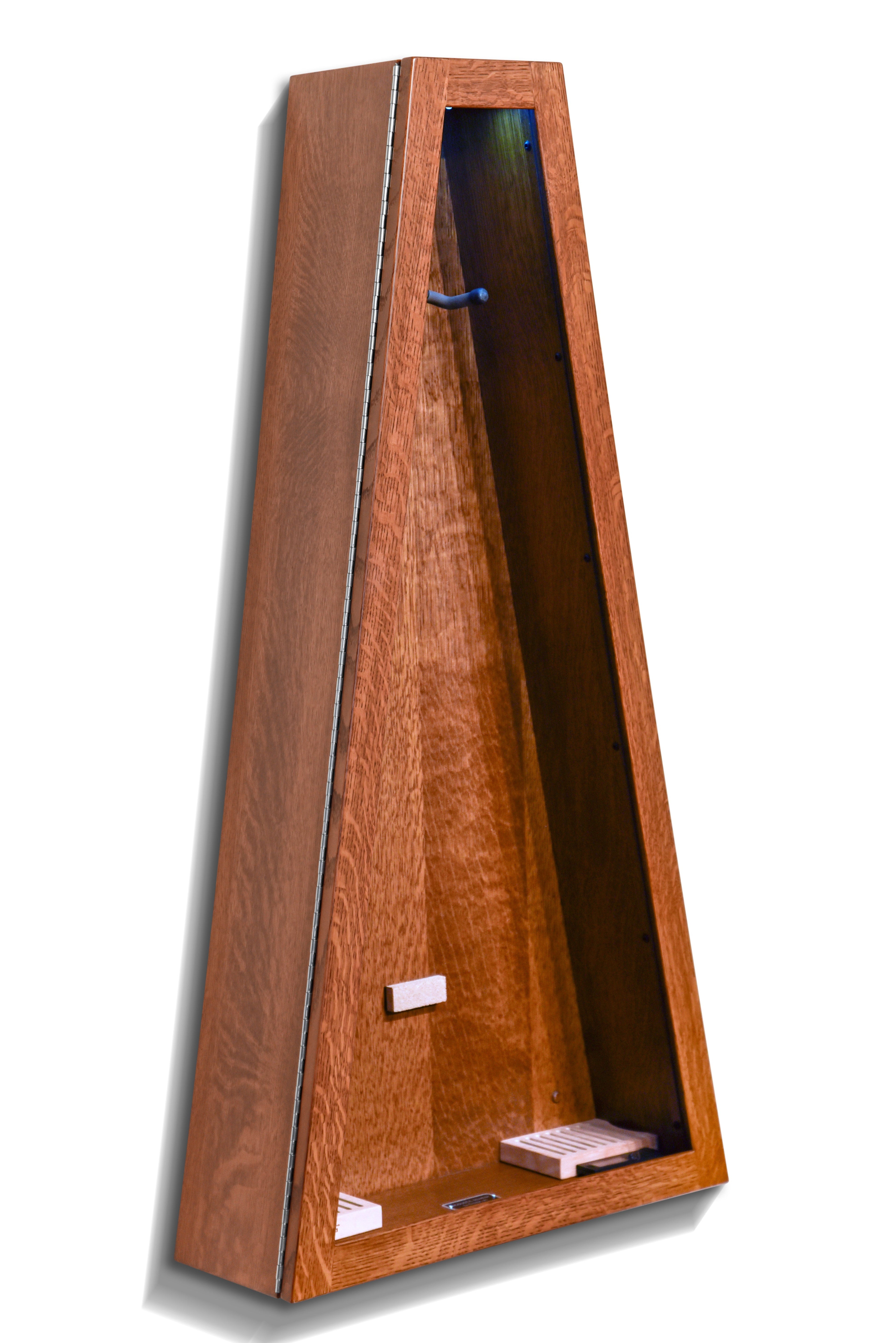 ClimaCase Triangle Humidor - Quartersawn White Oak with Boston Stain Acoustic Remedy Cases