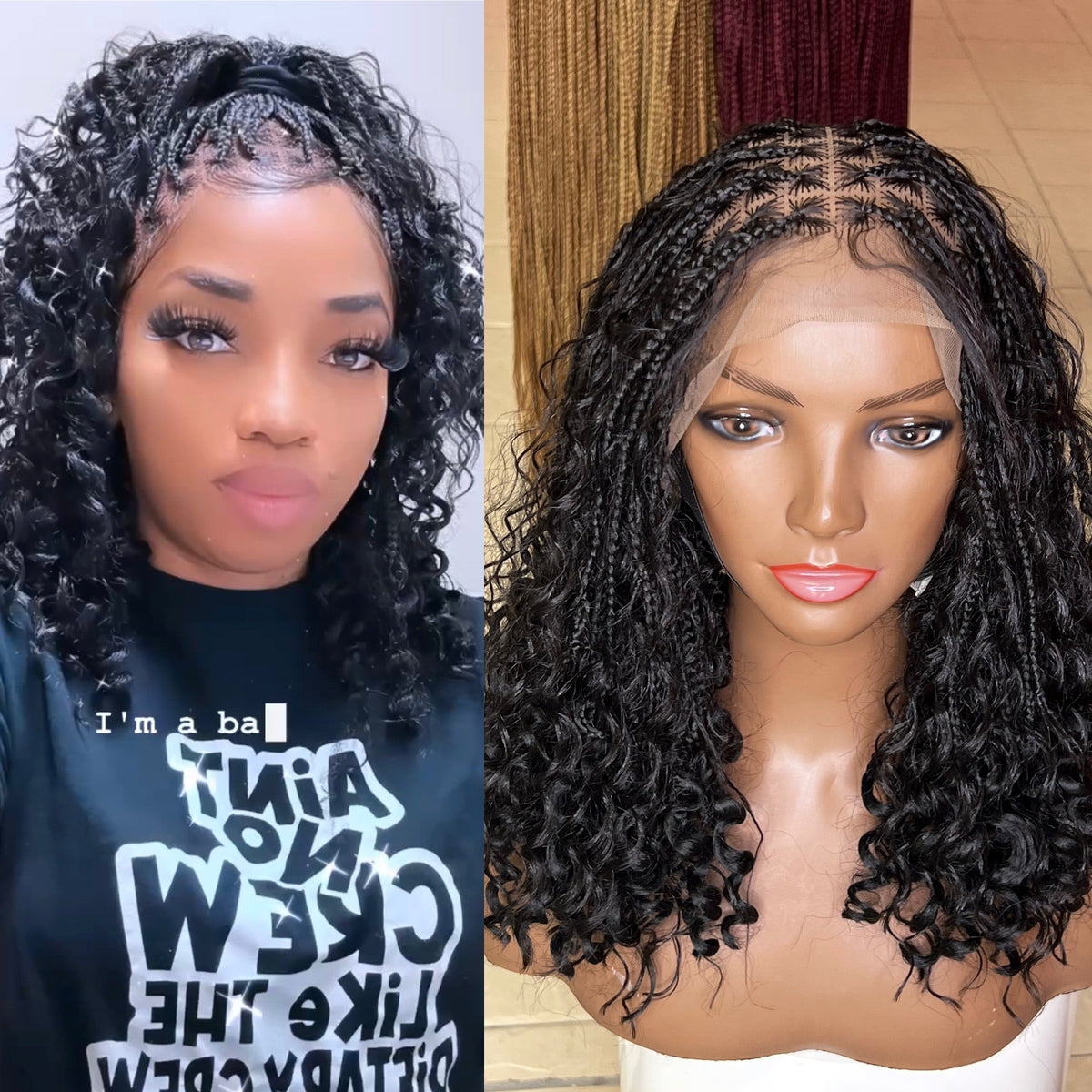 Short boho braided wig HOL stores