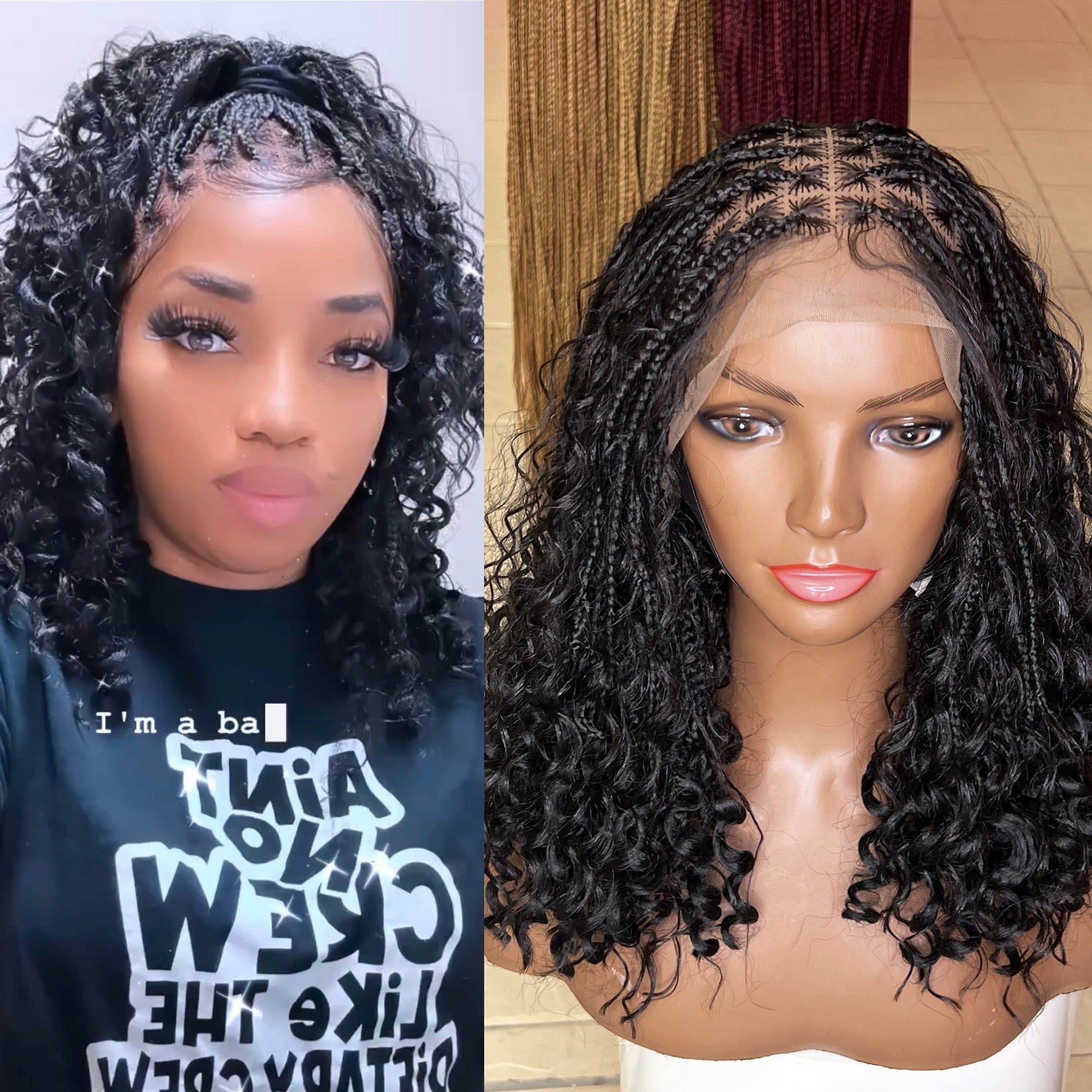 Short boho braided wig HOL stores