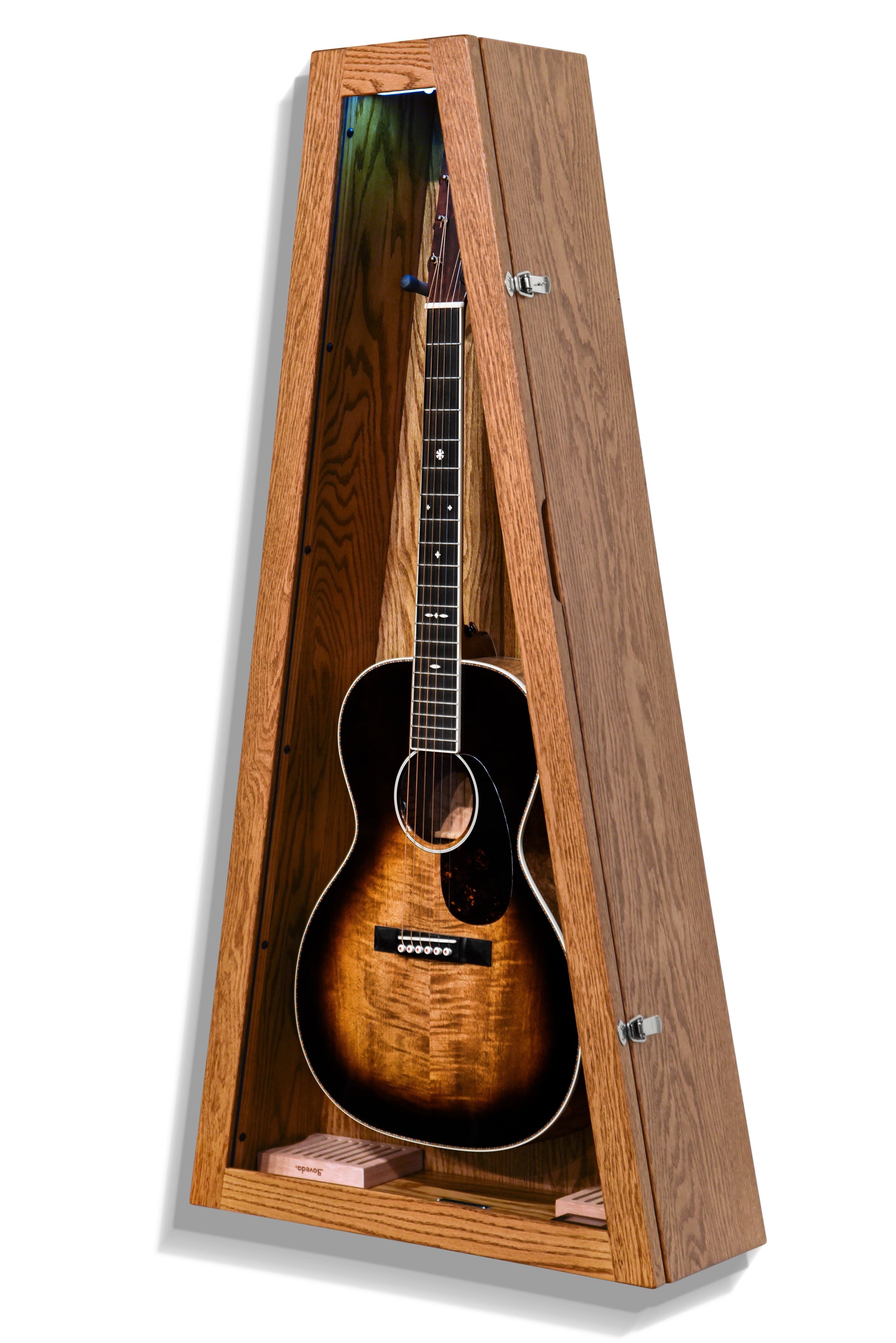 ClimaCase Triangle Humidor - Red Oak with Golden Oak Stain Acoustic Remedy Cases