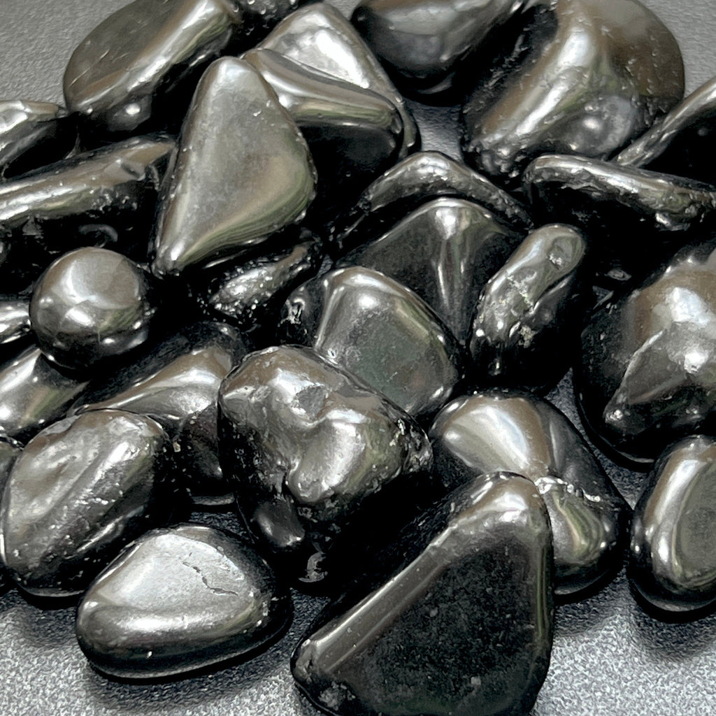 Black Shungite Tumbled Stones Mineral Karelia Russia (By The Piece or Pound) Type 2 Specimen Amazing Crystals