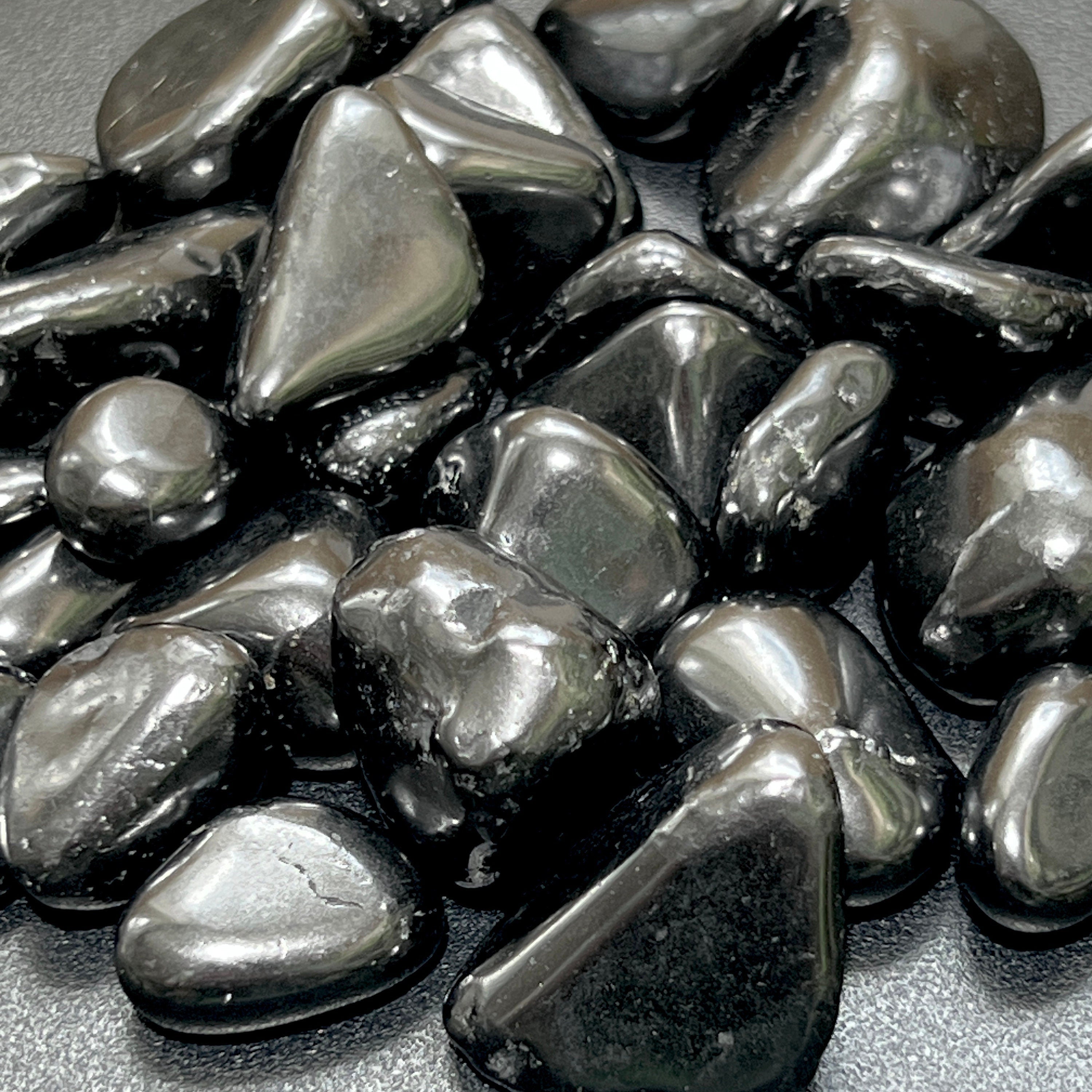 Black Shungite Tumbled Stones Mineral Karelia Russia (By The Piece or Pound) Type 2 Specimen Amazing Crystals